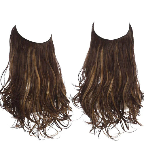 Extensions de cheveux brun foncé/doré