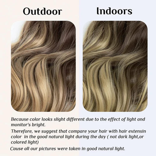 Extensions de cheveux blonds brun foncé à cendre