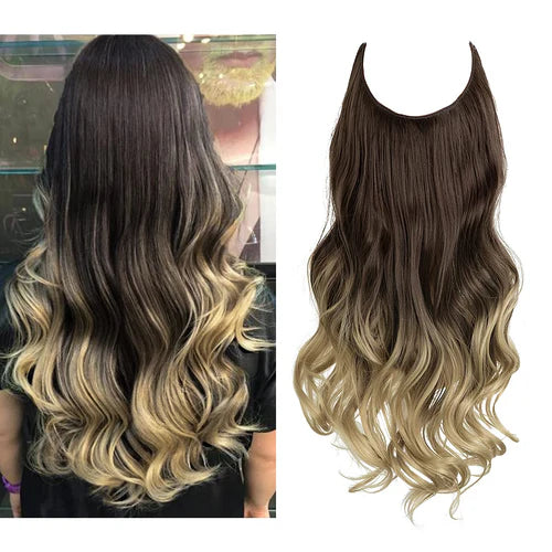 Extensions de cheveux blonds brun foncé à cendre
