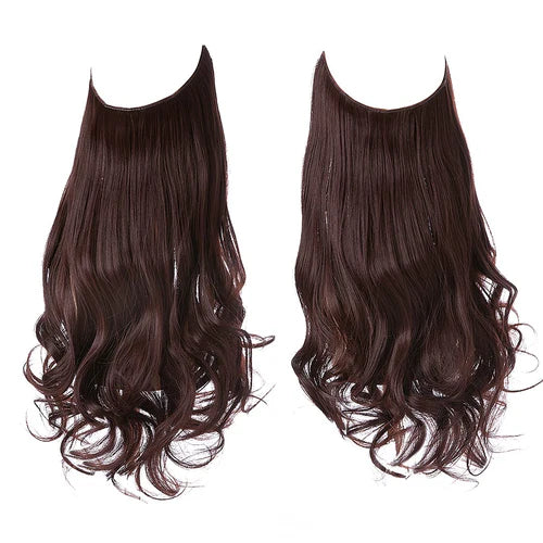 Extensions de cheveux noirs auburn
