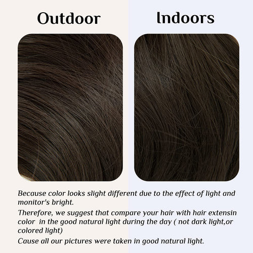 Estensioni dei capelli castani scuri