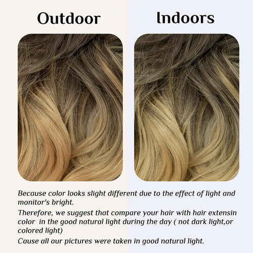 Extensions de cheveux blonds brun foncé à sableux