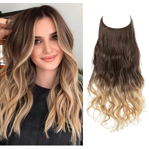 Extensions de cheveux blonds brun foncé à sableux