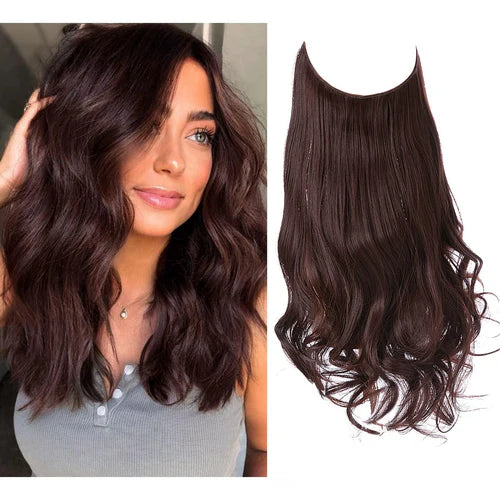 Extensions de cheveux noirs auburn