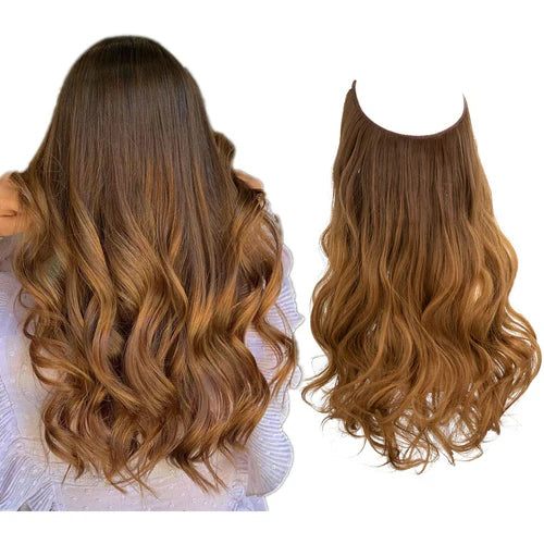 Extensiones de cabello marrón a dorado