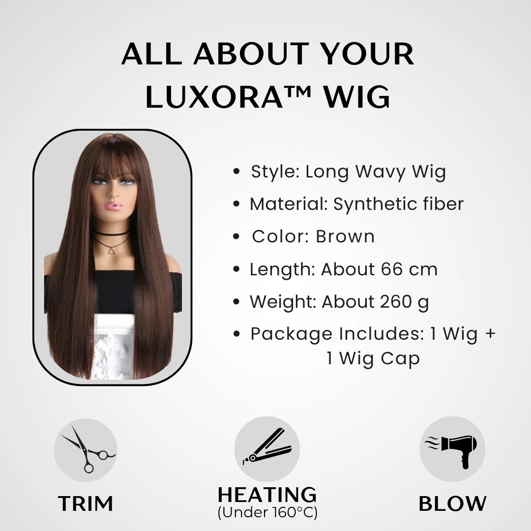 Luxora ™ peluca marrón castaña