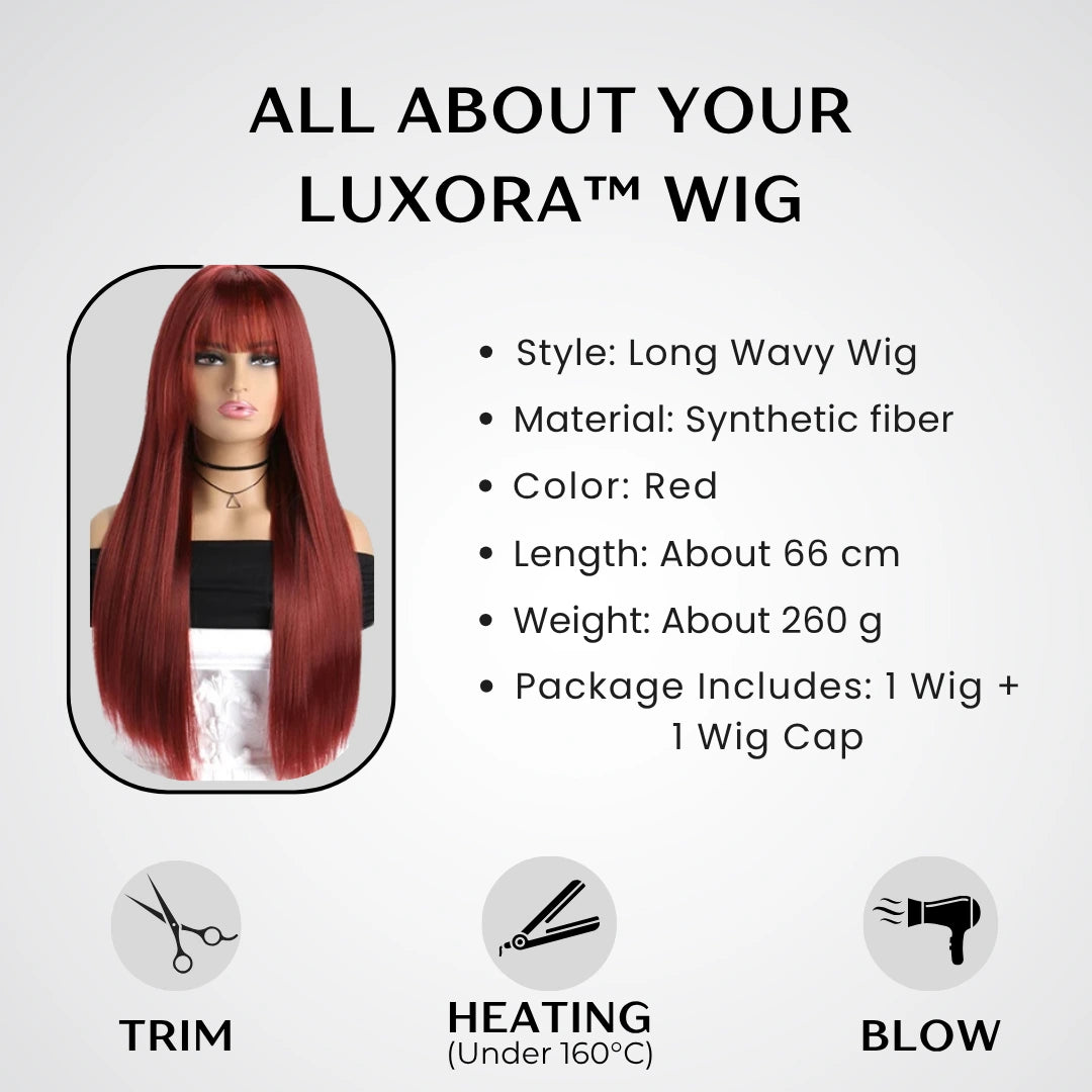 Luxora ™ Wine Red Wig