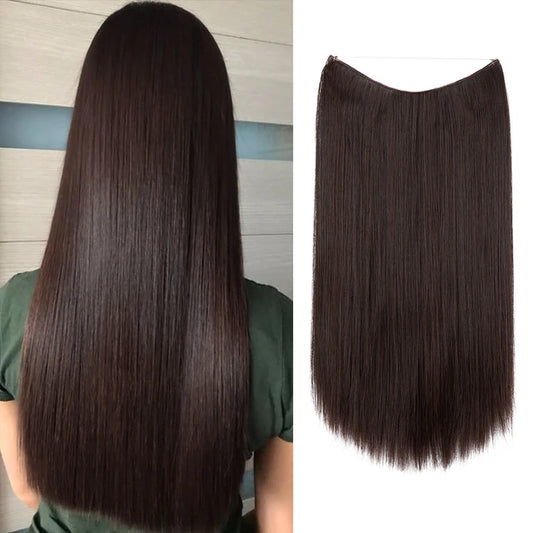 Extensions de cheveux raides au chocolat noir