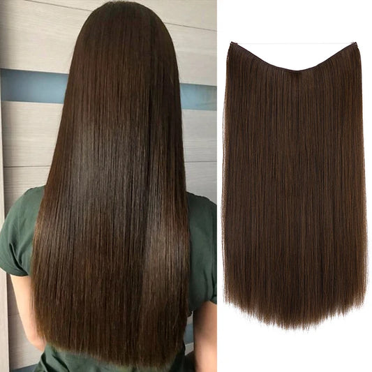 Estensioni di capelli dritti marrone allo zenzero