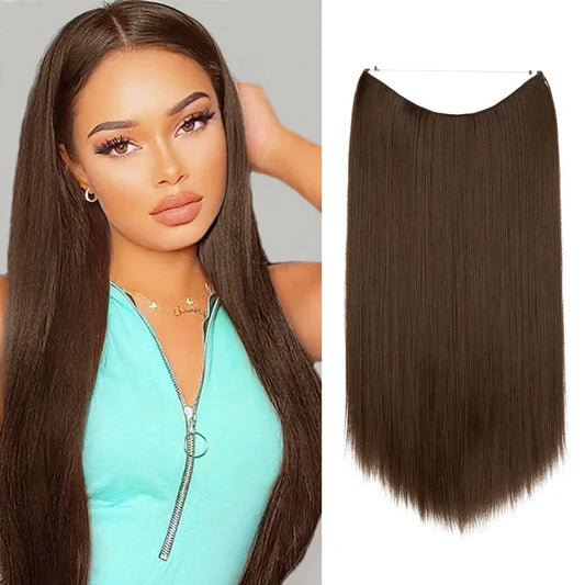 Extensions de cheveux raides brun doré