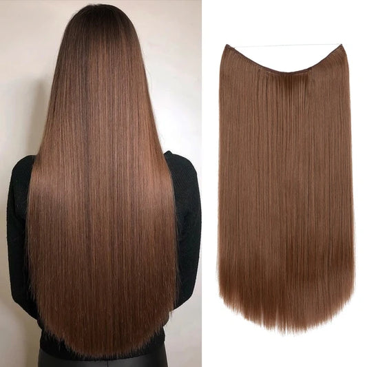 Estensioni di capelli lisci marrone chiaro dorato