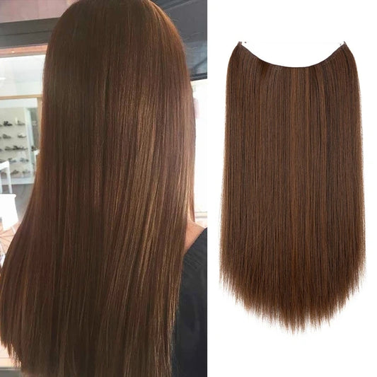 Extensions de cheveux droits brun clair