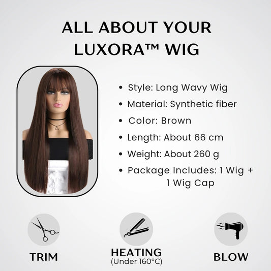 Luxora ™ peluca marrón fría