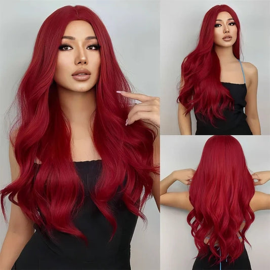 Luxora ™ Red Wavy Wig